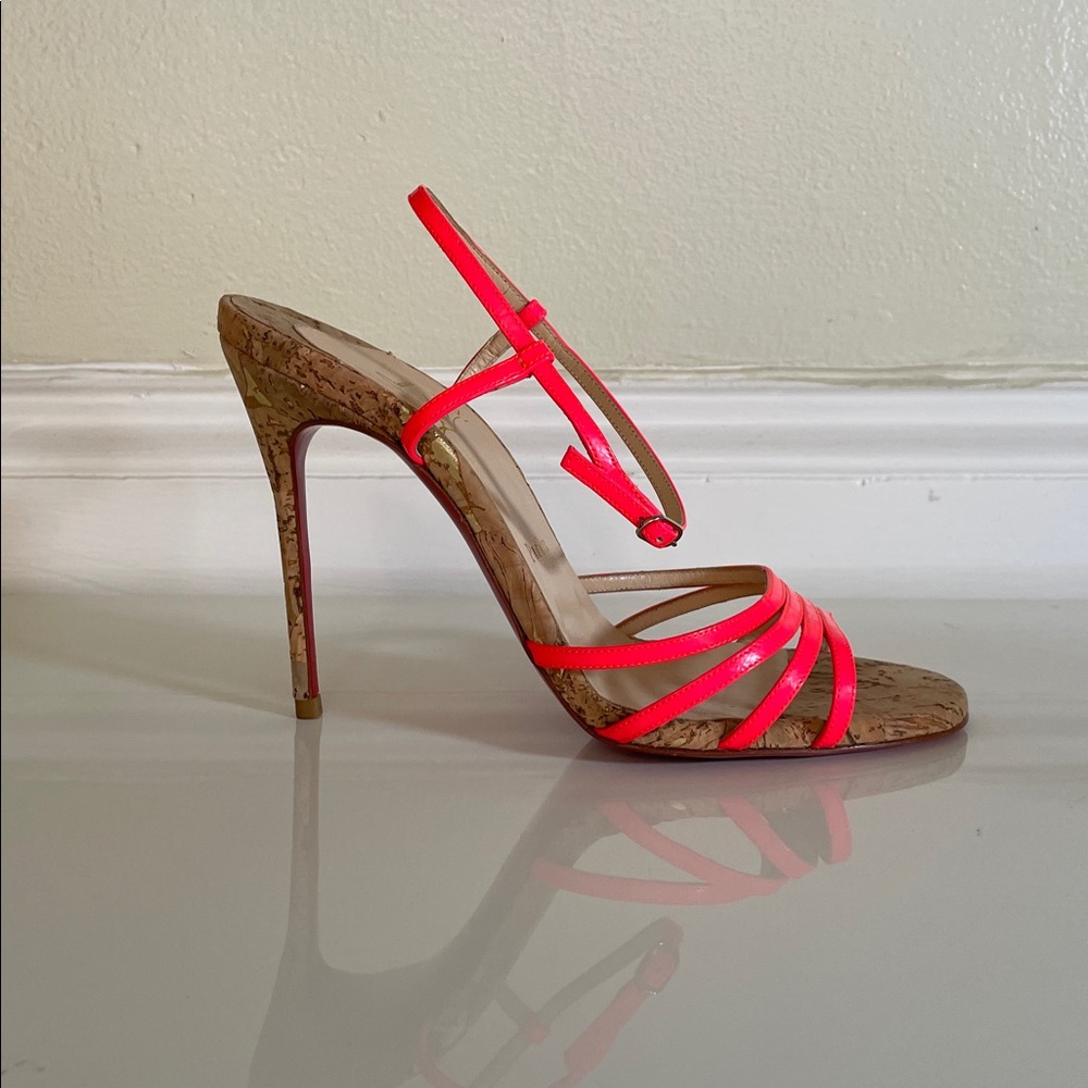 Christian Louboutin BELBRIDE Patent Leather Cork Lame Stilettos